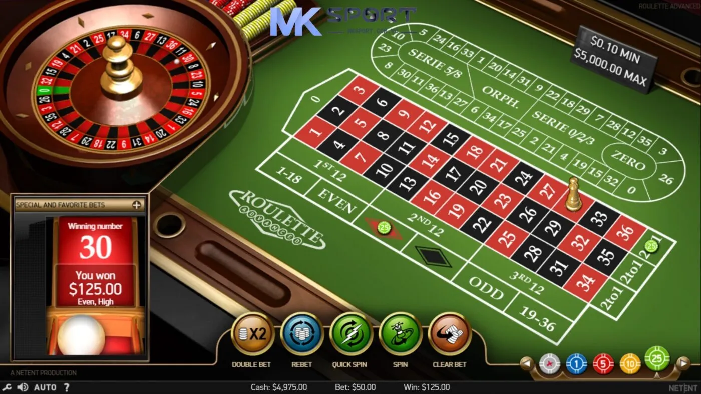 Tuỳ vào cửa cược anh em chọn mà tỷ lệ ăn Roulette Mksport sẽ chênh lệch